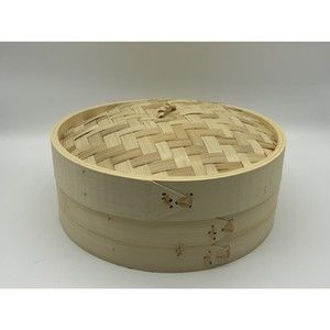 Oriental BAMBOO STEAMER BASKET & LID Cooker 10"  SEWING BASKET